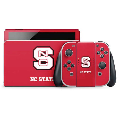 North Carolina State University Logo Red Nintendo Switch OLED (2021) Skin